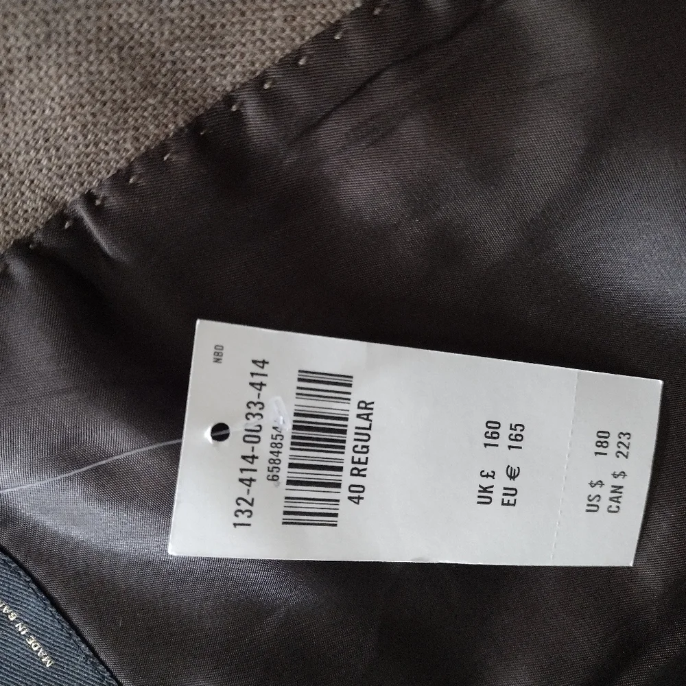 Abercrombie & Fitch Men's Collins Double Breasted Blazer Brown Linen Blend 40R